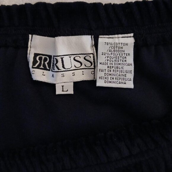 Vintage Y2K black velvet velour midi skirt elastic waistband & pockets Sz L - Picture 4 of 4